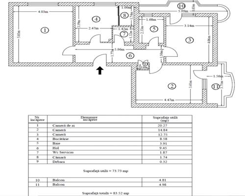 Vanzare Apartament 3 Camere Decomandat Bd.Ctin.Brancoveanu