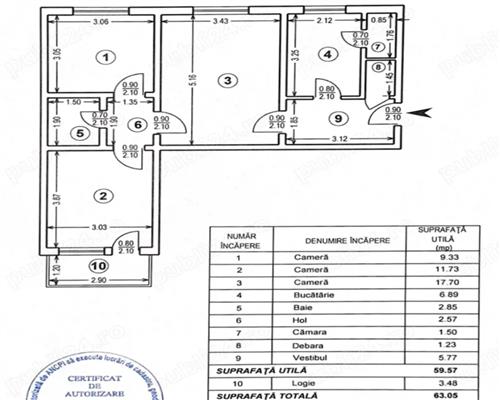 Apartament 3 Camere Semidecomandat Berceni-Almasu Mare